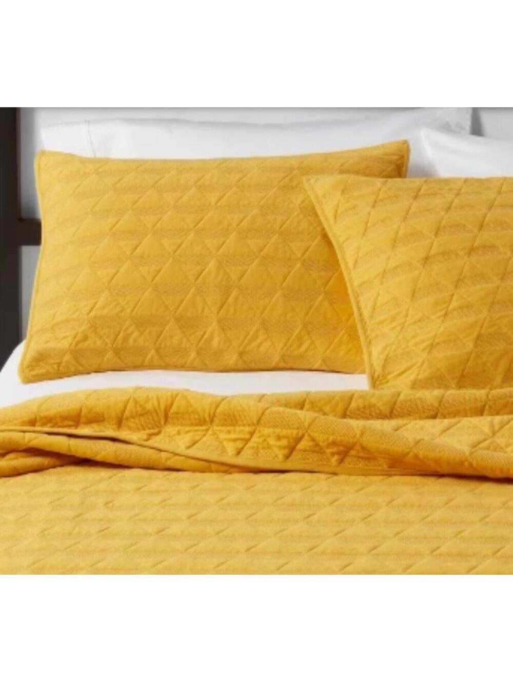 Nate Berkus Project 62 Target Yellow Geo Standard Size 2 Pillow Shams Cotton